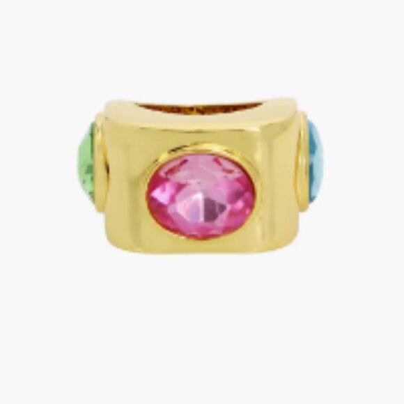 KURT GEIGER LONDON Triple Crystal Cocktail Ring Size 8 - Picture 2 of 6